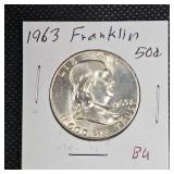 1963,1963 Franklin 50c BU, Nice