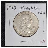 1963 Franklin XF, 1970 Kennedy 50c BU