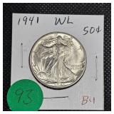 1941 Walking Liberty 50c BU