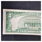 1934 A $5 Federal Reserve Note