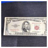1953A $5 US Red Note