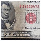 1953A $5 US Red Note
