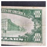 1934A $10 Silver Certificate Note