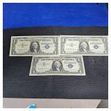 (3)1957A $1 Silver Certificate Notes