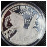 Buddy Holly 2 oz Silver Round, "American Music Icons"