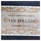 $10 Elks Monte Carlo, Montana Obsolete Certificate