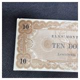$10 Elks Monte Carlo, Montana Obsolete Certificate