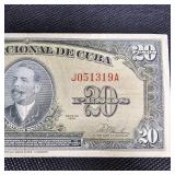 1950 1000(UNC), 1958-5-20-50 Peso Cuban