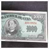 1950 1000(UNC), 1958-5-20-50 Peso Cuban