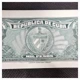 1950 1000(UNC), 1958-5-20-50 Peso Cuban