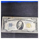 1934 A $10 N Africa Gold Seal WW II Note