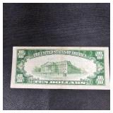 1934 A $10 N Africa Gold Seal WW II Note