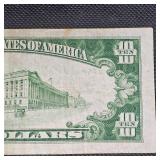 1934 A $10 N Africa Gold Seal WW II Note