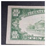 1934 A $10 N Africa Gold Seal WW II Note