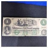 1853 $5 Obsolete Michigan RailRoad Note and $1 Railroad  Tallahasse, FL Note