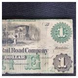 1853 $5 Obsolete Michigan RailRoad Note and $1 Railroad  Tallahasse, FL Note