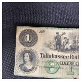 1853 $5 Obsolete Michigan RailRoad Note and $1 Railroad  Tallahasse, FL Note