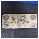 $1 Obsolete Augusta, GA Note and 1852 $2 Obsolete Deleware Note