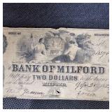 $1 Obsolete Augusta, GA Note and 1852 $2 Obsolete Deleware Note