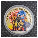 2001 Colored Defenders of Freedom 1 oz Silver Round