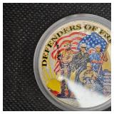 2001 Colored Defenders of Freedom 1 oz Silver Round