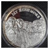 2 oz Mt Rushmore Silver Round