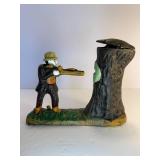 Teddy and the Bear cast iron bank