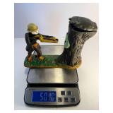 Teddy and the Bear cast iron bank