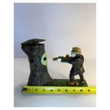 Teddy and the Bear cast iron bank