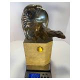 Bronze Eagle Sculpture on Stone Base
