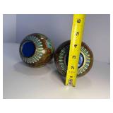 Pair of Enamal Brass Vases