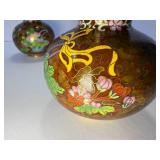 Pair of Enamal Brass Vases