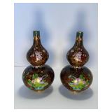 Pair of Enamal Brass Vases