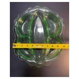 Uranium Green Depression Glass Divided Tray