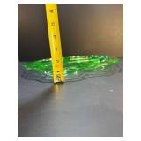Uranium Green Depression Glass Divided Tray