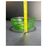 Uranium Glass Plate and Bowl