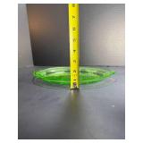 Uranium Glass Plate and Bowl