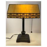 Tiffany  Style Stained Glass Bankers Light