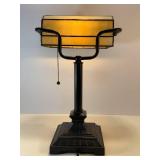 Tiffany  Style Stained Glass Bankers Light