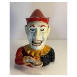 Humpy Dumpty clown cast iron bank