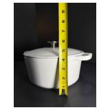 White enameled cast iron Dutch oven