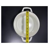 White enameled cast iron Dutch oven