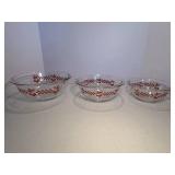 Red Cherry  Pyrex Bowls