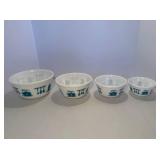 Hazel Atlas Kitchen Aid Pattern Scalloped Edge - 4 Piece Set