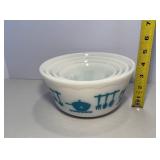 Hazel Atlas Kitchen Aid Pattern Scalloped Edge - 4 Piece Set