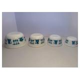 Hazel Atlas Kitchen Aid Pattern Scalloped Edge - 4 Piece Set