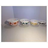Vintage Hazel Atlas Polka Dot Nesting  Bowls