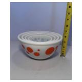 Vintage Hazel Atlas Polka Dot Nesting  Bowls