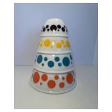 Vintage Hazel Atlas Polka Dot Nesting  Bowls