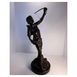 Large Bronze Archer Sculpture